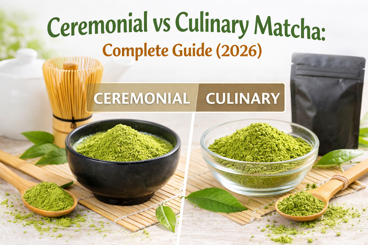 Ceremonial vs Culinary Matcha: Complete Guide (2026)