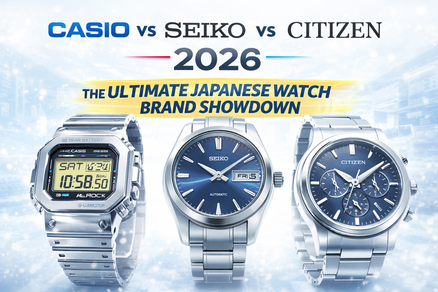 "Casio vs Seiko vs Citizen 2026 Ultimate Showdown"