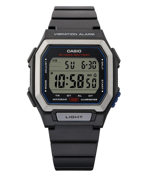 CASIO Collection W-738H-1AJF JDM Vibration Alarm 10-Year Battery Black Digital Watch