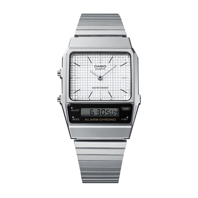 CASIO CLASSIC AQ-800E-7AJF JDM Silver Analog-Digital Unisex Watch