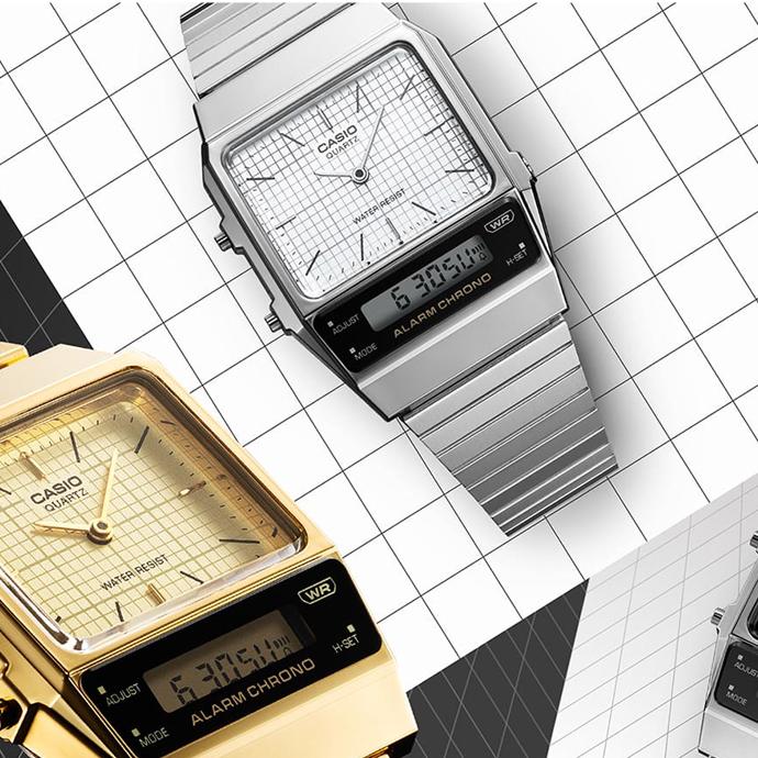CASIO CLASSIC AQ-800E-7AJF JDM Silver Analog-Digital Unisex Watch