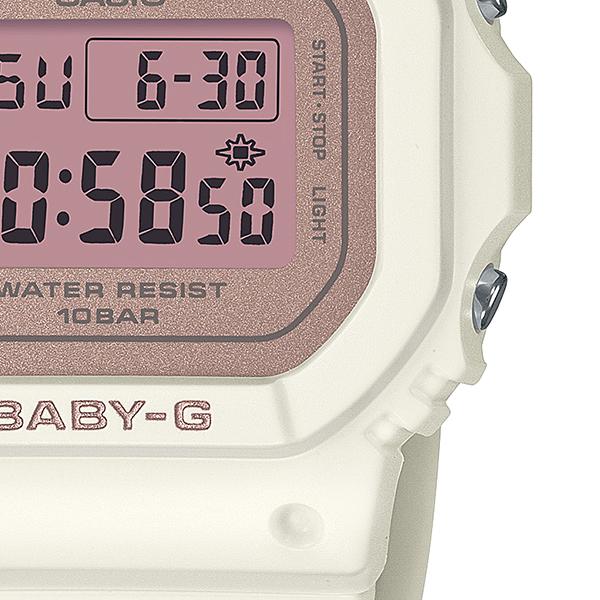 CASIO BABY-G BGD-565SC-4JF JDM Shock Resistant Digital Quartz Women's Watch 10 ATM Water Resistant Compact Square Resin White Pink