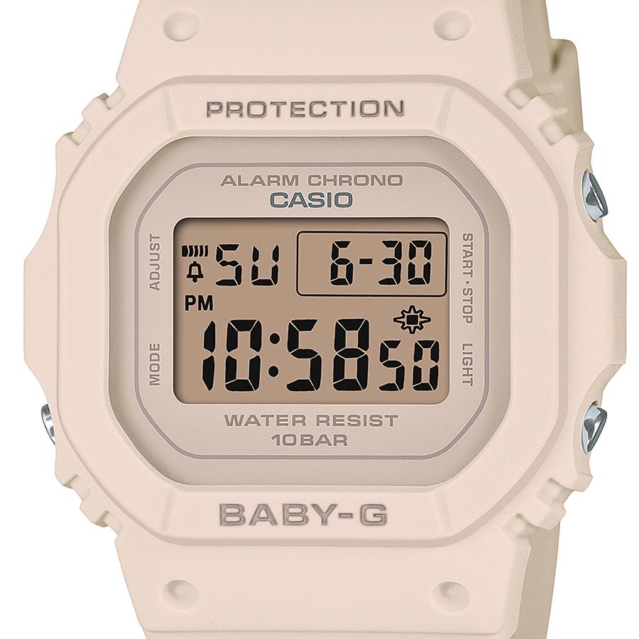 CASIO BABY-G BGD-565U-4JF JDM Square Design Digital Quartz Women's Watch 10 ATM Water Resistant Compact Slim Resin Pink Beige