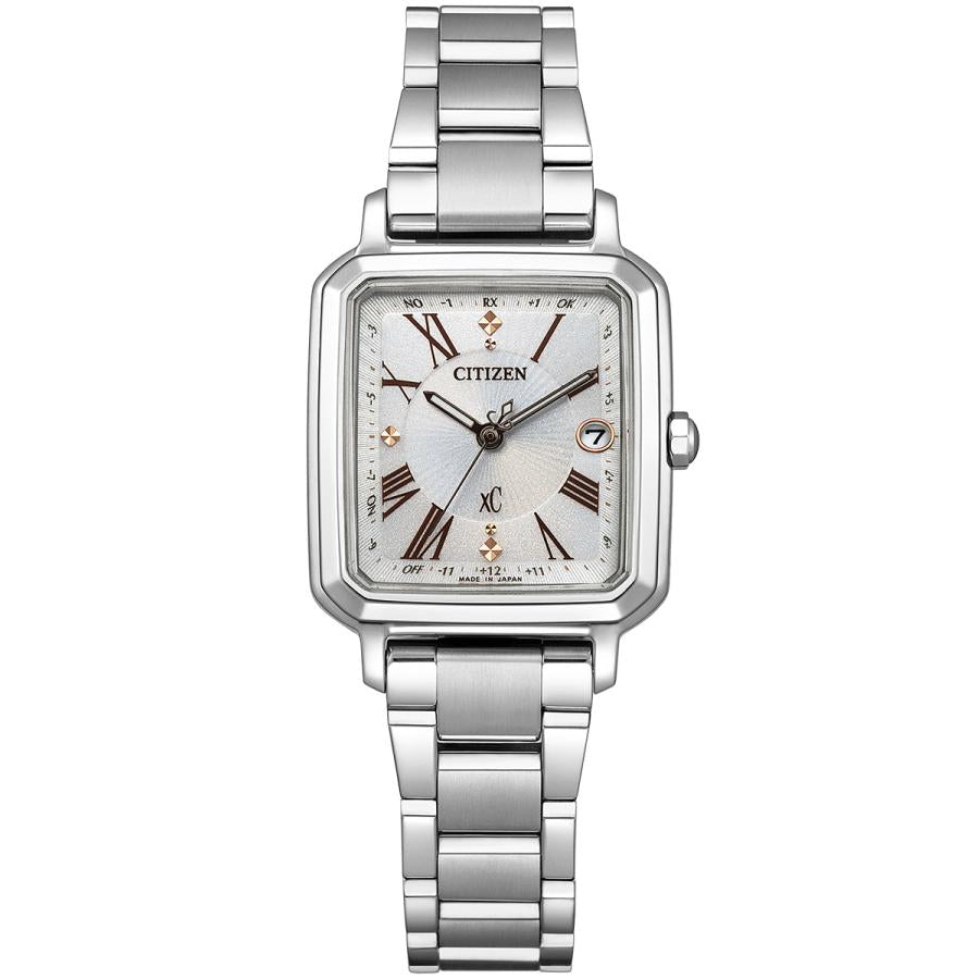 CITIZEN xC hikari collection ES9500-51A JDM Eco-Drive Radio Controlled White Dial Super Titanium Square 2Way Ladies Watch Japan Made