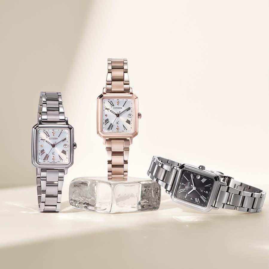 CITIZEN xC hikari collection ES9500-51A JDM Eco-Drive Radio Controlled White Dial Super Titanium Square 2Way Ladies Watch Japan Made