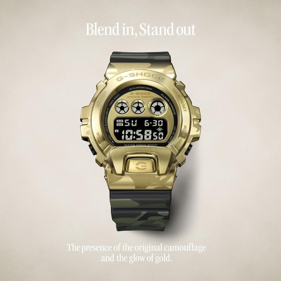CASIO G-SHOCK GM-6900CMG-3JF JDM BOLD CAMO Gold Metal Covered Digital