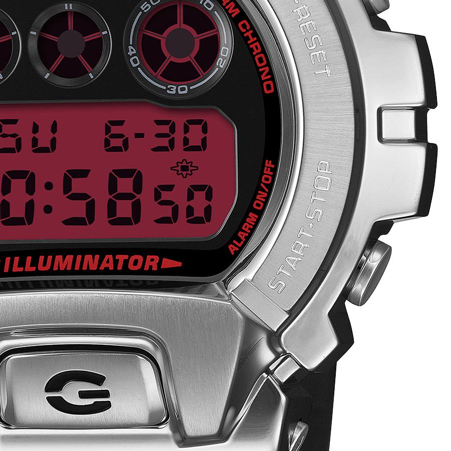 CASIO G-SHOCK GM-6900YRA-8JF Fine Metallic Series Red Display Silver Metal Bezel Men's Watch