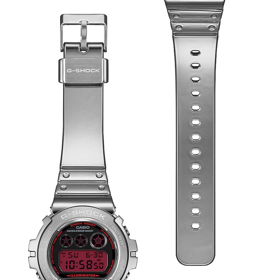 CASIO G-SHOCK GM-6900YRA-8JF Fine Metallic Series Red Display Silver Metal Bezel Men's Watch