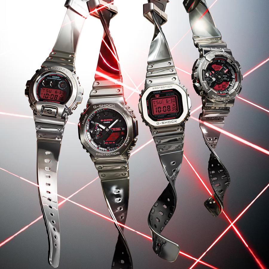 CASIO G-SHOCK GM-6900YRA-8JF Fine Metallic Series Red Display Silver Metal Bezel Men's Watch