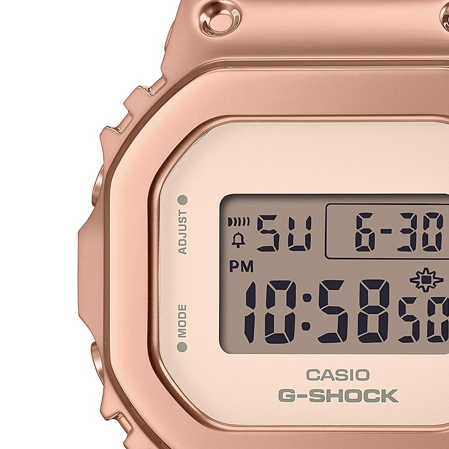 CASIO G-SHOCK GM-S5600UPG-4JF JDM Metal Covered Square Digital Quartz Women's Watch 20 ATM Water Resistant Compact Midsize Pink Gold Resin