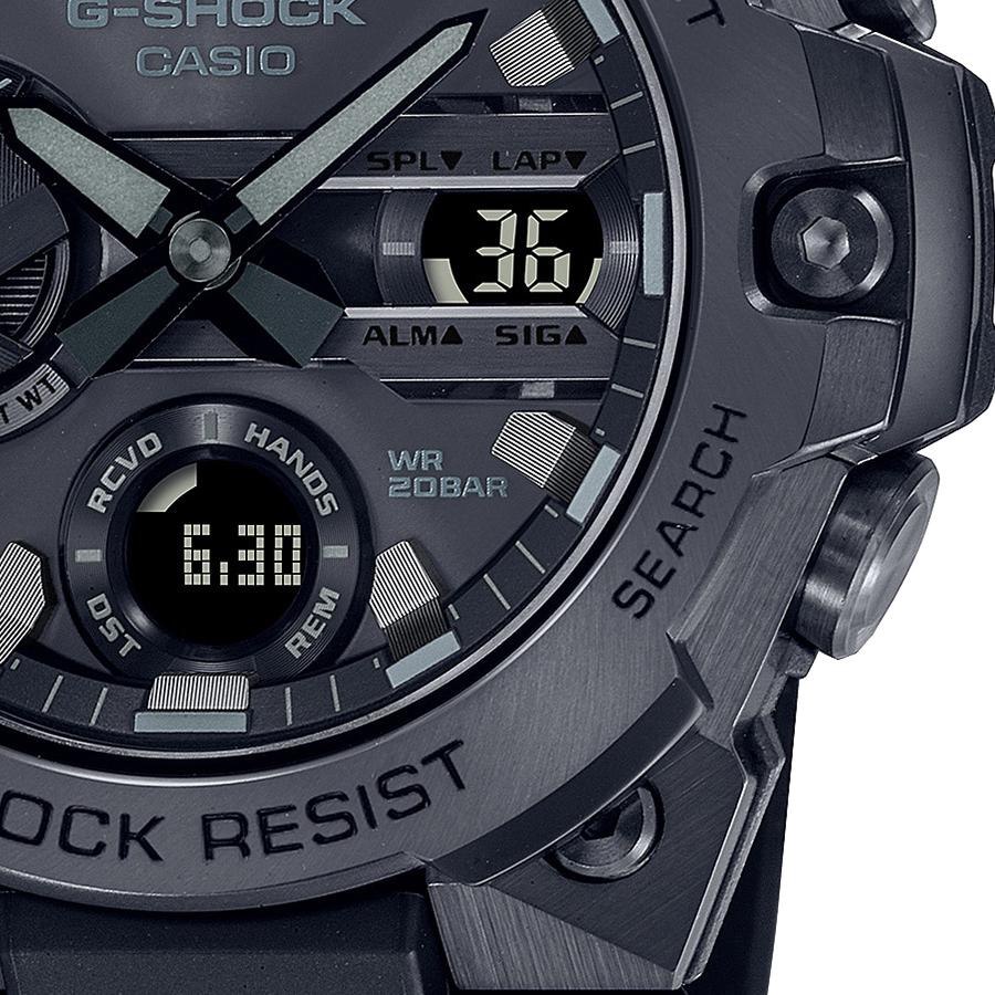 CASIO G‑SHOCK G‑STEEL GST‑B400BB‑1AJF JDM Tough Solar Mobile Link Analog‑Digital All‑Black Slim Men's Watch