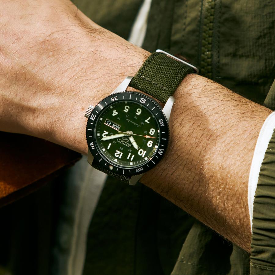 SEIKO 5 SPORTS HDB008J JDM Field Automatic Khaki Green Nylon Japan Made