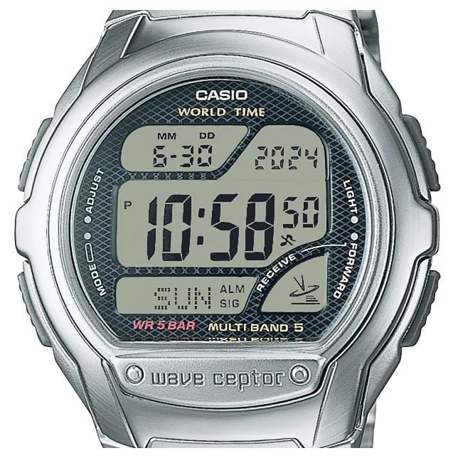 CASIO Wave Ceptor WV-58RD-1AJF Radio Clock Quartz Men's Watch Multi-Band 5 5 ATM Water Resistant Stainless Steel Band Japan Model