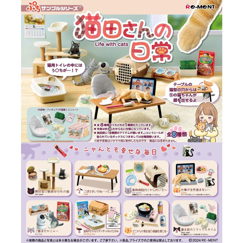Re-Ment Nekoda-san's Daily Life Cat Kitty Boxed Figures 8 Types