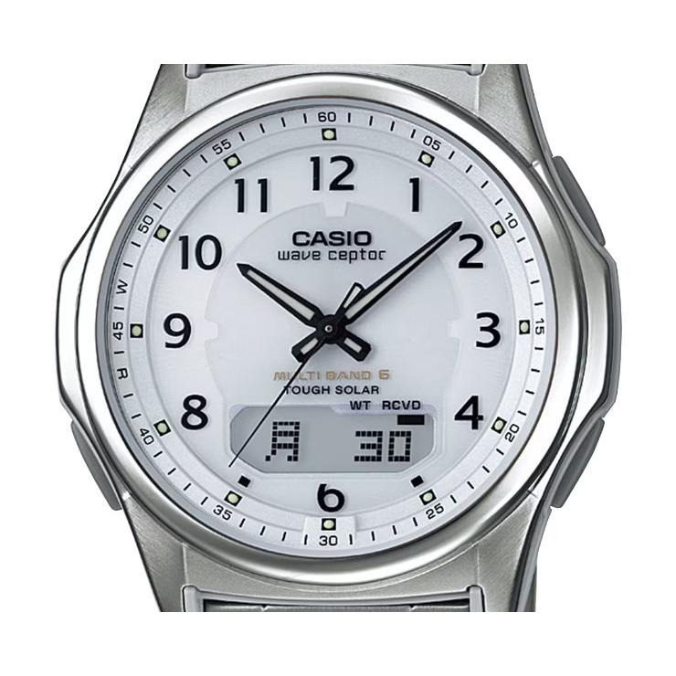 CASIO WAVE CEPTOR WVA-M630TDE-7AJF White Dial Tough Solar Multiband 6 Titanium Bracelet JDM Men's Watch