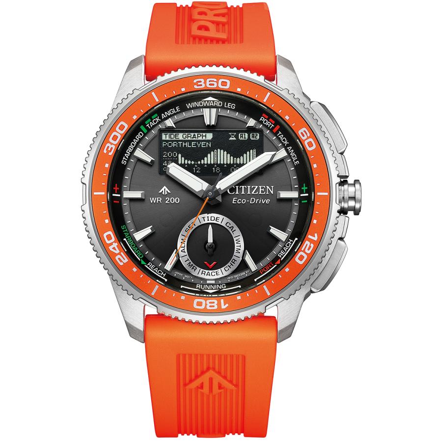 CITIZEN PROMASTER JV3000-13E JDM Wave Tracker Eco-Drive MIP LCD Orange
