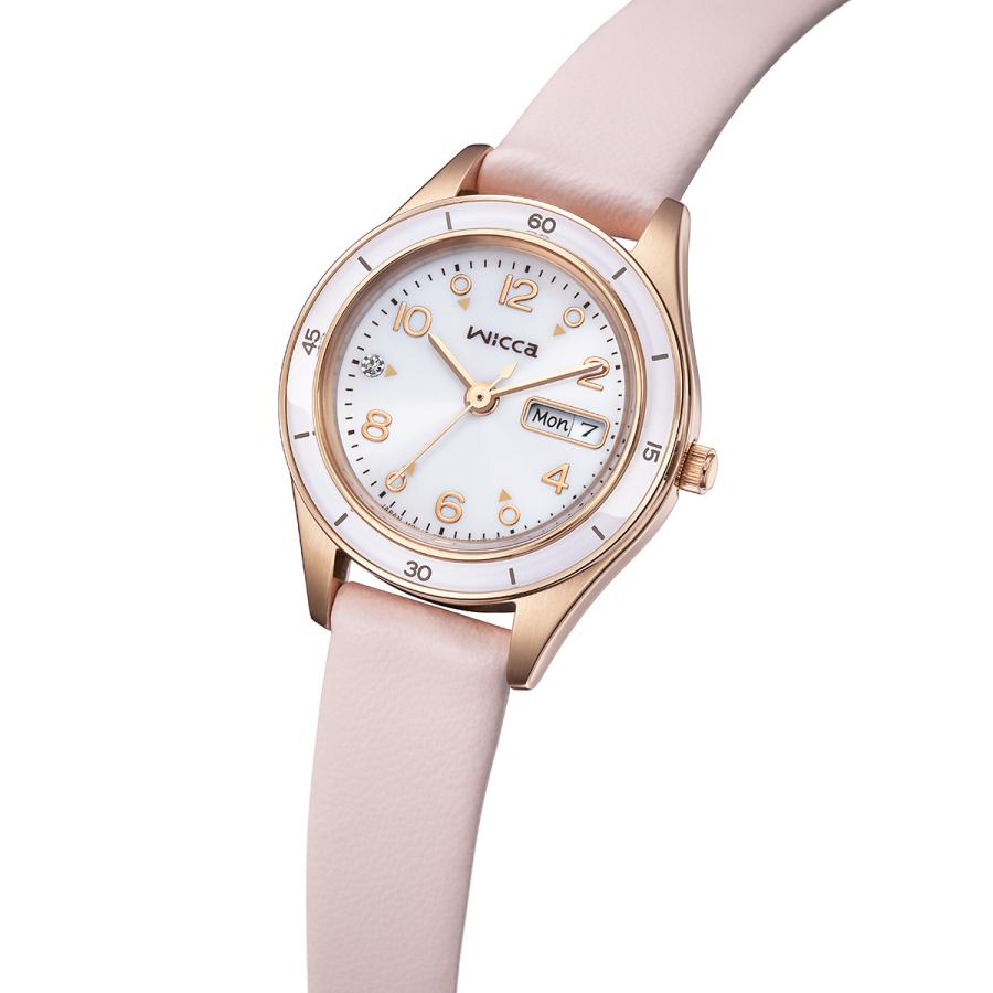 CITIZEN wicca ACTIVE LINE KH3-762-10 Pink Gold Solar Day-Date JDM Women's Watch