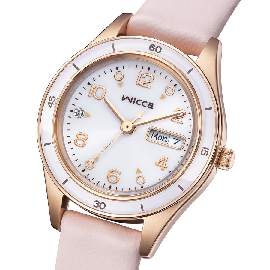 CITIZEN wicca ACTIVE LINE KH3-762-10 Pink Gold Solar Day-Date JDM Women's Watch