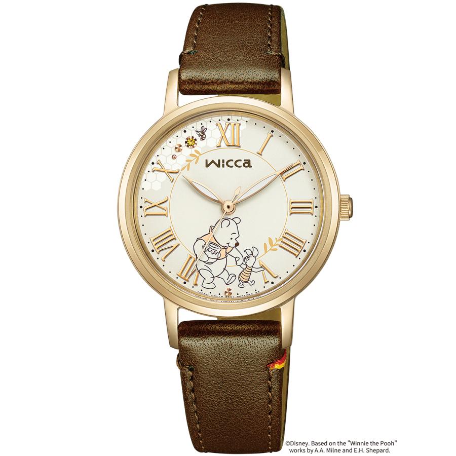 CITIZEN wicca KP5-123-90 Winnie the Pooh 100th Anniversary Limited Solar Brown Leather Ladies Watch Japan Made