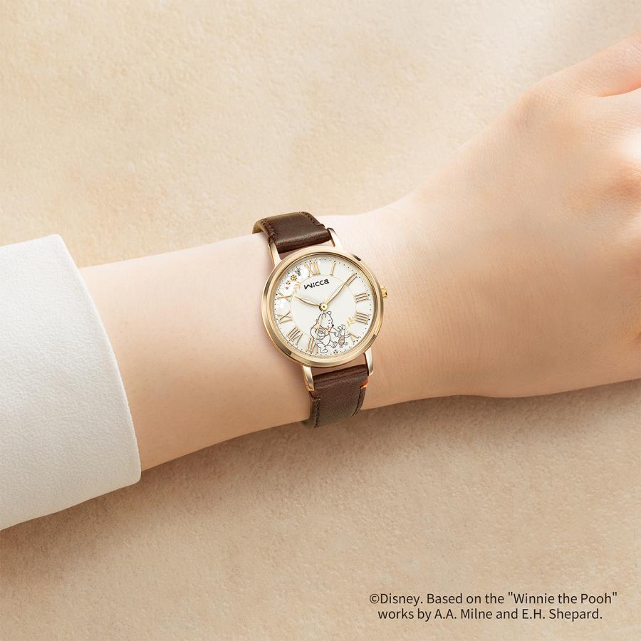 CITIZEN wicca KP5-123-90 Winnie the Pooh 100th Anniversary Limited Solar Brown Leather Ladies Watch Japan Made