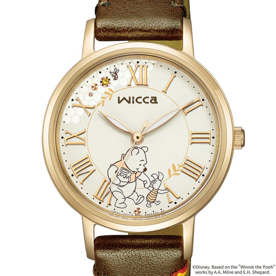 CITIZEN wicca KP5-123-90 Winnie the Pooh 100th Anniversary Limited Solar Brown Leather Ladies Watch Japan Made