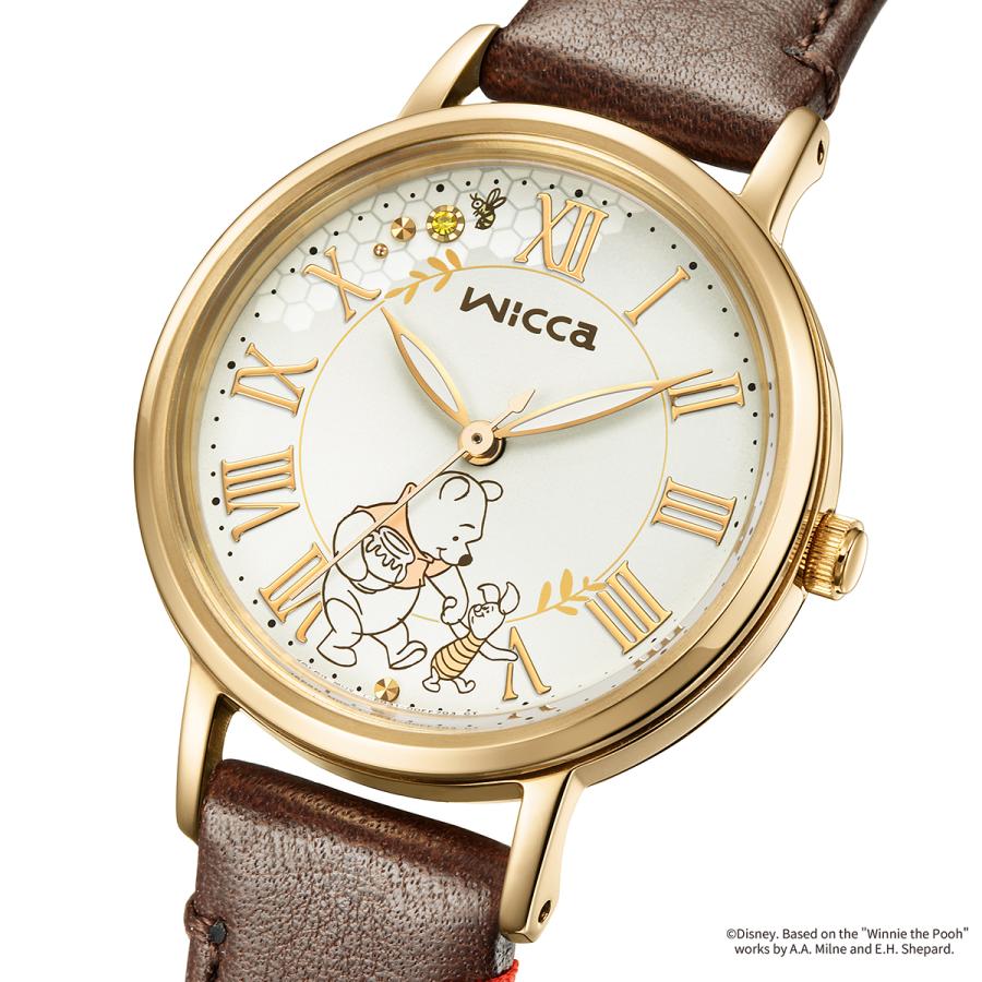 CITIZEN wicca KP5-123-90 Winnie the Pooh 100th Anniversary Limited Solar Brown Leather Ladies Watch Japan Made