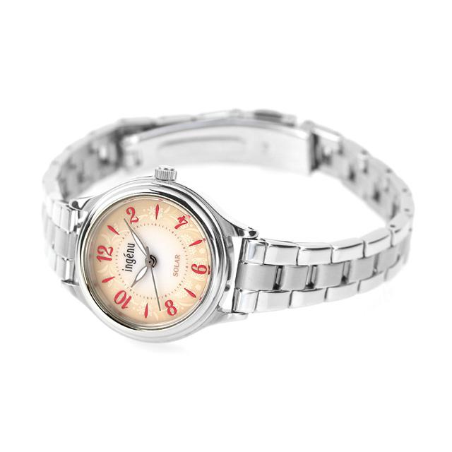 Alba Angeine "Life with Flowers" SEIKO AHJD435 Women's Solar Watch with Red Gradient Dial and Metal Band