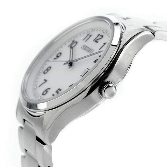 Seiko Selection S Series SBPX153 Men's Solar Watch, 3-Hand Arabic Numerals, White Dial