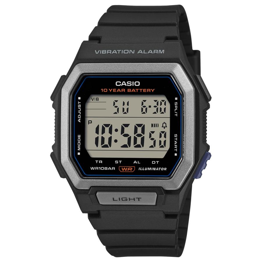 CASIO Collection W-738H-1AJF JDM Vibration Alarm 10-Year Battery Black Digital Watch