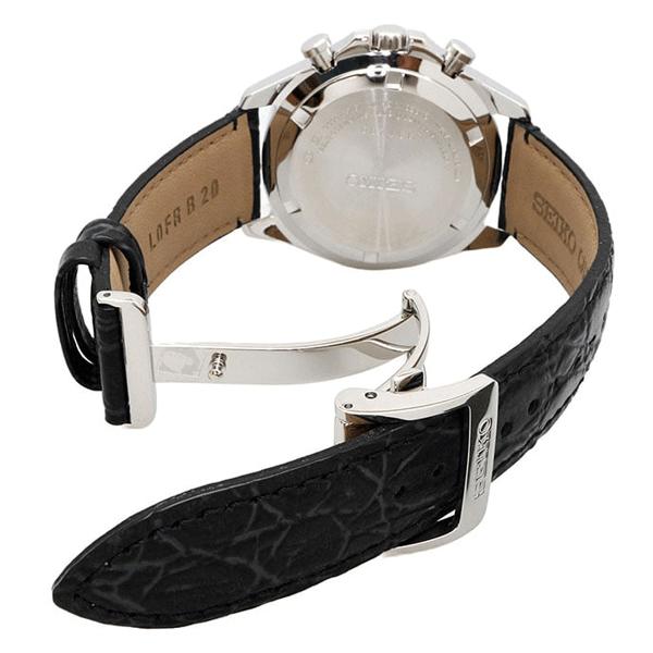 SEIKO SELECTION SBTR021 Black Dial Quartz Chronograph Leather Strap JDM Men's Watch