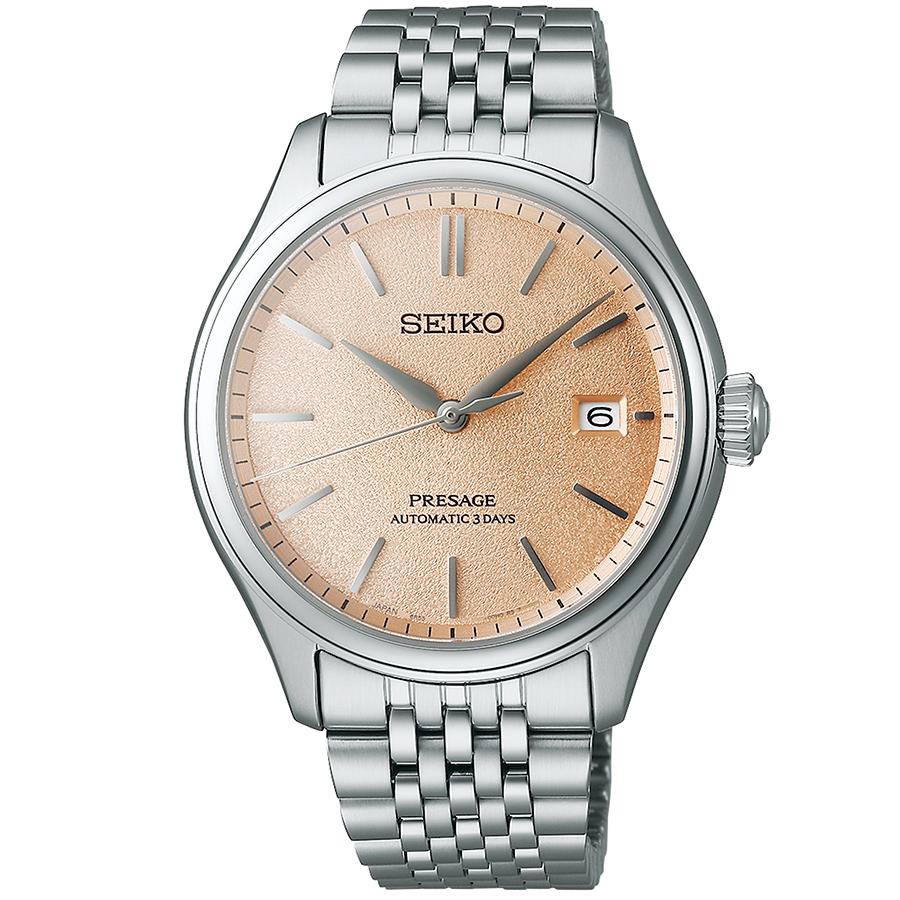 Seiko Presage Classic Series SARX125 Men's Mechanical Automatic Watch with Washed Persimmon Dial and Metal Band (Exclusive)
