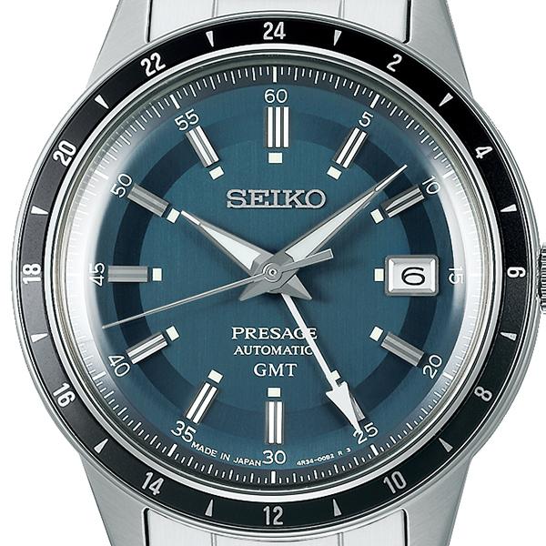 Seiko Presage Style 60's GMT SARY229 Men's Mechanical Automatic Watch in Old Blue