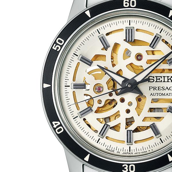 Seiko Presage Style 60's Skeleton Dial SARY255 Men's Mechanical Automatic Watch, Ivory
