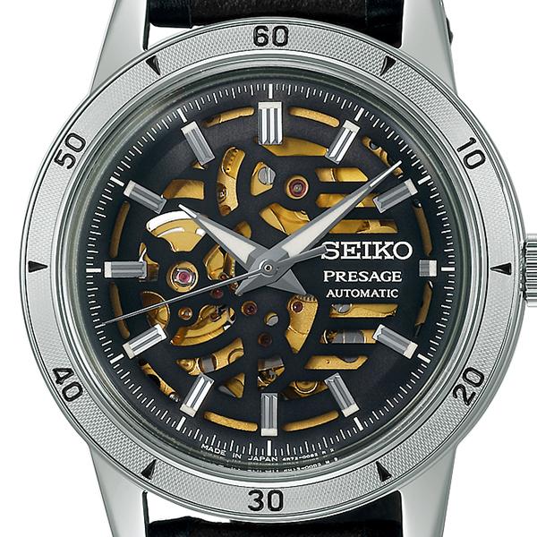 Seiko Presage Style 60's Skeleton Dial SARY257 Men's Mechanical Automatic Watch with Buffalo Leather Strap
