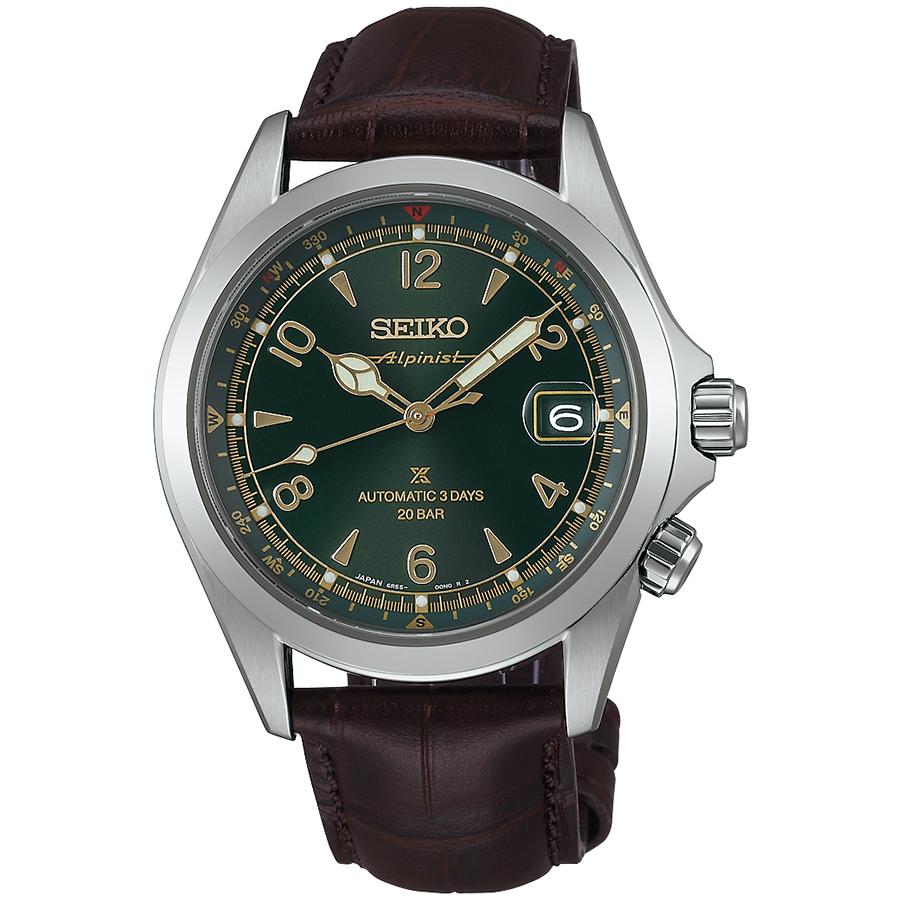 Seiko Prospex Alpinist Mechanical 3-Day SBDC211 Men's Watch with Green Dial and Leather Strap, Released November 8th