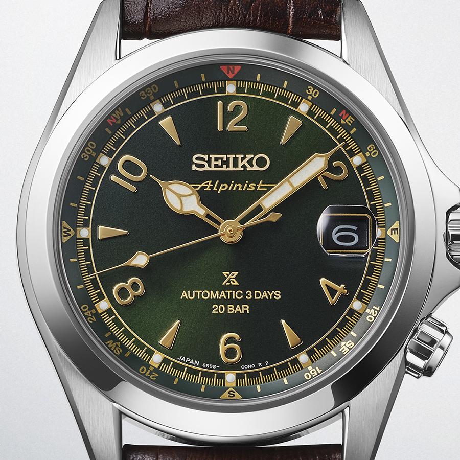 Seiko Prospex Alpinist Mechanical 3-Day SBDC211 Men's Watch with Green Dial and Leather Strap, Released November 8th