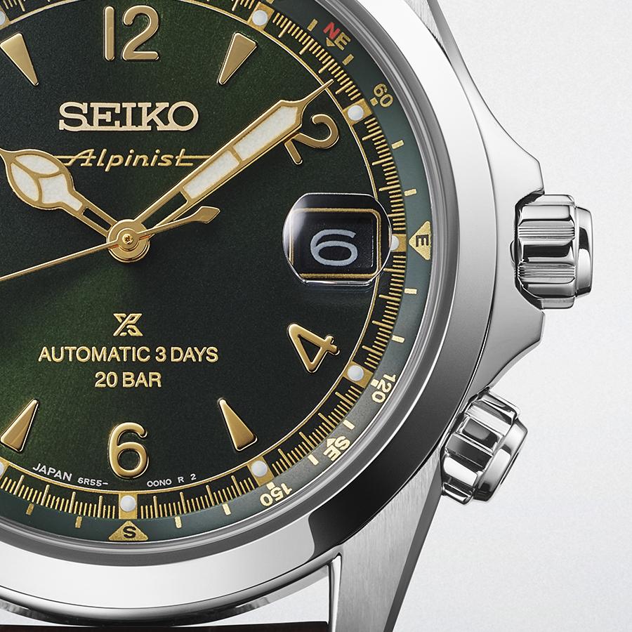 Seiko Prospex Alpinist Mechanical 3-Day SBDC211 Men's Watch with Green Dial and Leather Strap, Released November 8th