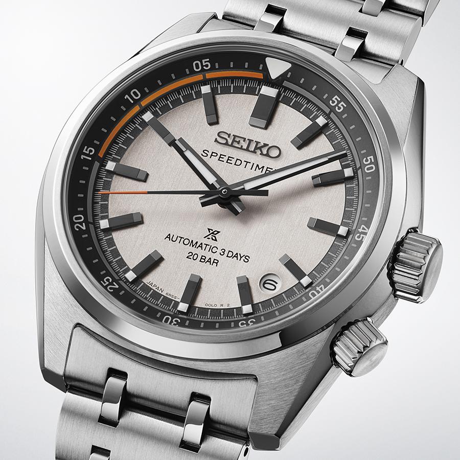 Seiko Prospex Speedtimer Mechanical Chronograph SBDC215 Men's Watch with Silver-White Dial