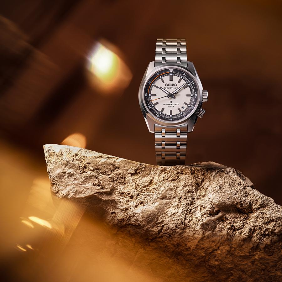 Seiko Prospex Speedtimer Mechanical Chronograph SBDC215 Men's Watch with Silver-White Dial