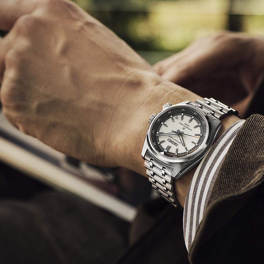 Seiko Prospex Speedtimer Mechanical Chronograph SBDC215 Men's Watch with Silver-White Dial