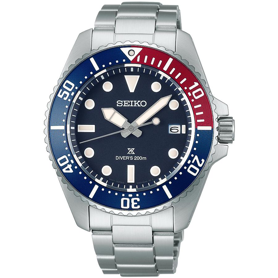 Seiko Prospex Diver Scuba Solar Men's Watch SBDJ061, Navy Dial, Pepsi-Colored Bezel
