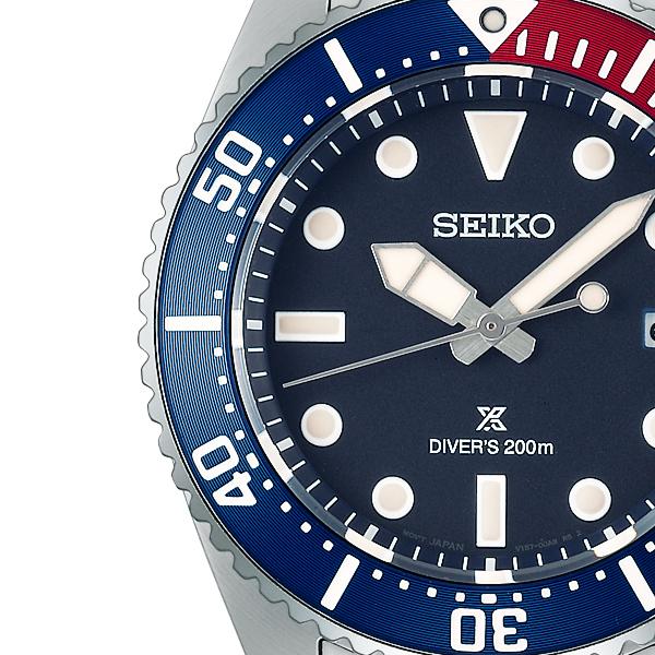 Seiko Prospex Diver Scuba Solar Men's Watch SBDJ061, Navy Dial, Pepsi-Colored Bezel