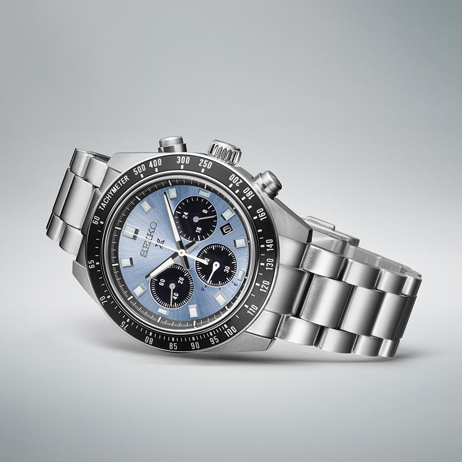 Seiko Prospex SPEEDTIMER Solar Chronograph SBDL109 Men's Watch, Crystal Blue