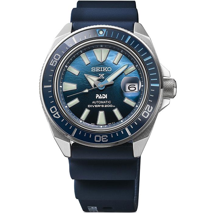 Seiko Prospex Samurai PADI Special THE GREAT BLUE SBDY123 Men's Mechanical Diver's Watch, Blue