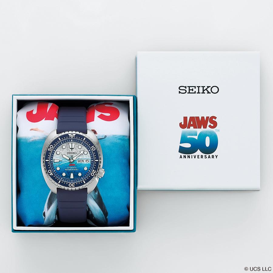 Montre Seiko Prospex SBDY137, mécanique, automatique, pour homme, de plongée, JAWS, édition limitée, 50e anniversaire