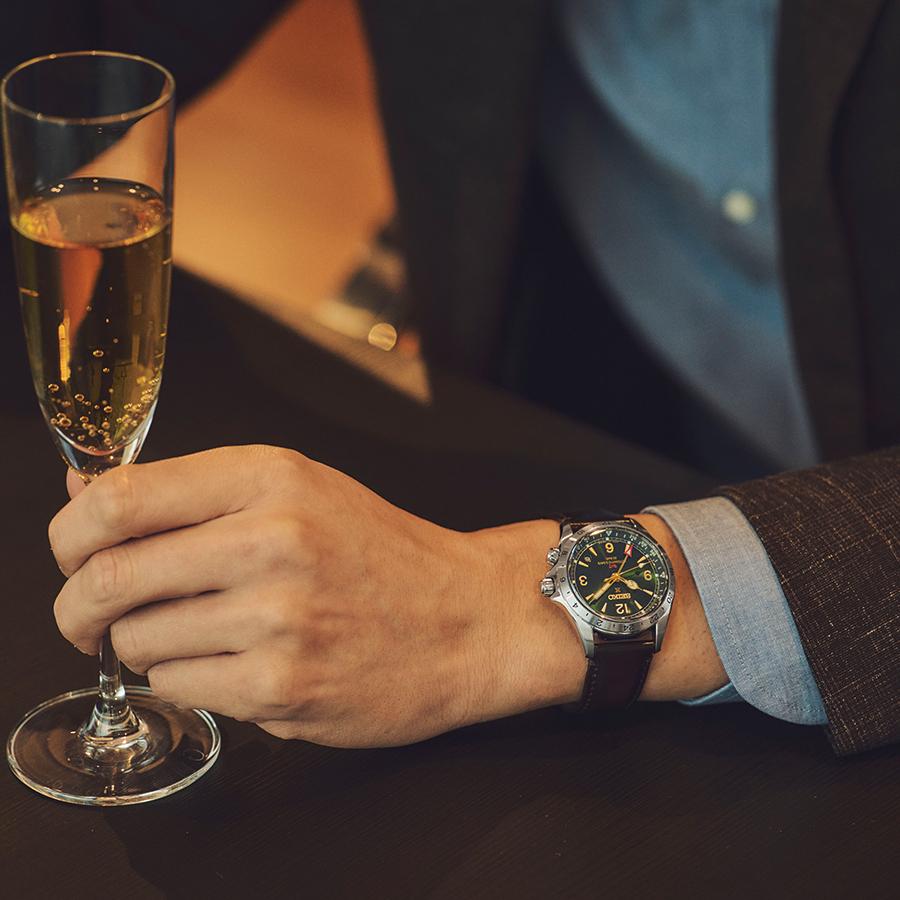 Seiko Prospex Alpinist Mechanical GMT SBEJ005 Men's Watch with Leather Strap, Exclusive Model