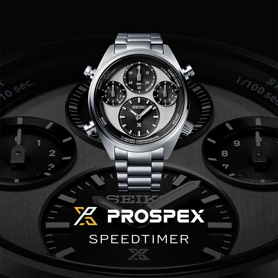 Seiko Prospex SPEEDTIMER Solar Chronograph with 1/100th of a Second Timer, SBER001, Men's Panda Watch