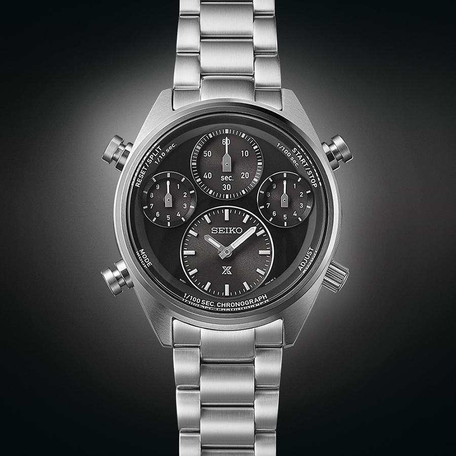 SEIKO PROSPEX SPEEDTIMER SBER003 JDM 1/100 Sec Solar Chronograph Black
