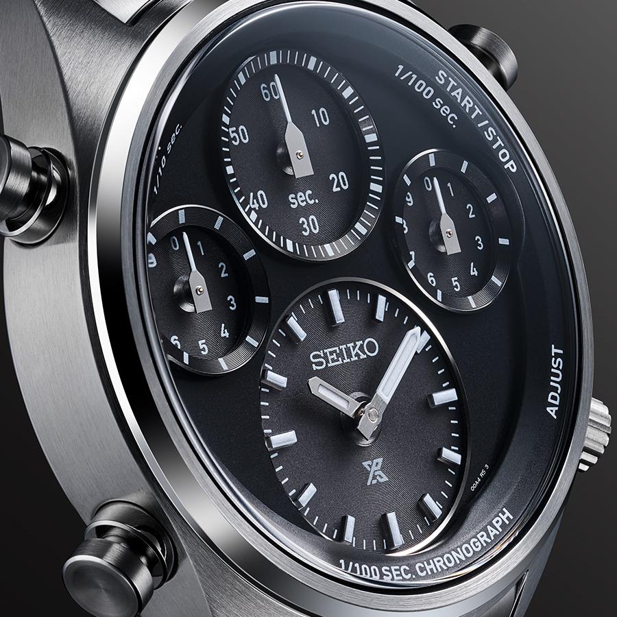 SEIKO PROSPEX SPEEDTIMER SBER003 JDM 1/100 Sec Solar Chronograph Black