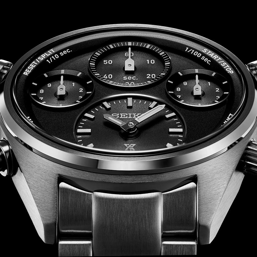 SEIKO PROSPEX SPEEDTIMER SBER003 JDM 1/100 Sec Solar Chronograph Black